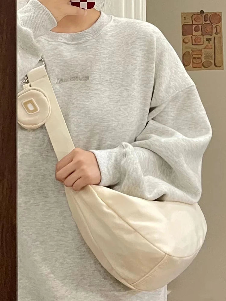 Waterproof Canvas Girl Shoulder Hand Bag Large Capacity Female Crossbody