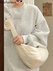 Waterproof Canvas Girl Shoulder Hand Bag Large Capacity Female Crossbody