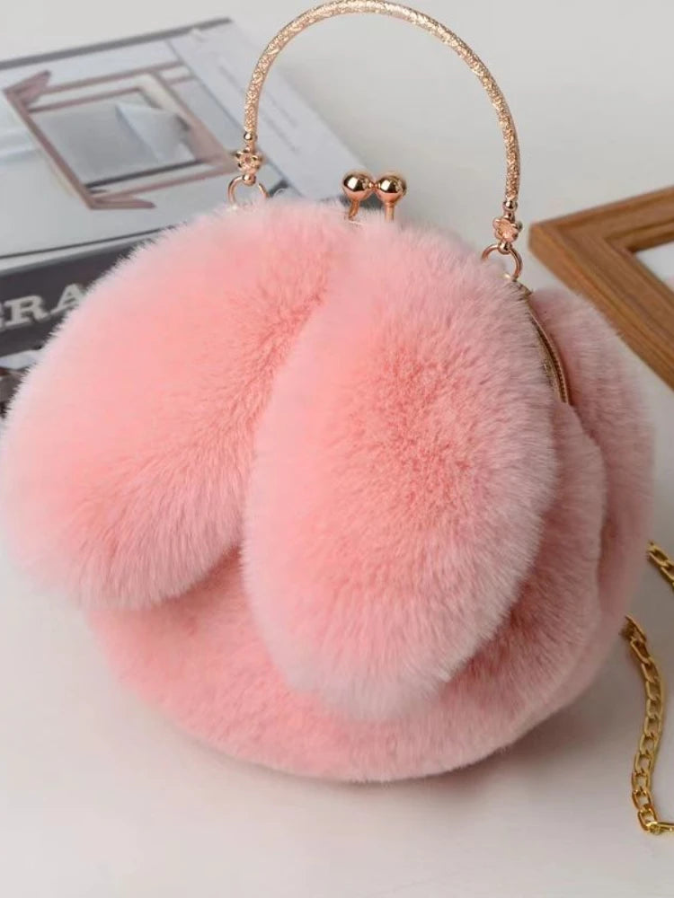 Foufurieux Women Plush Mini Shoulder Bag Female Messenger Bags Purses