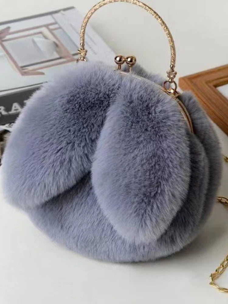 Foufurieux Women Plush Mini Shoulder Bag Female Messenger Bags Purses