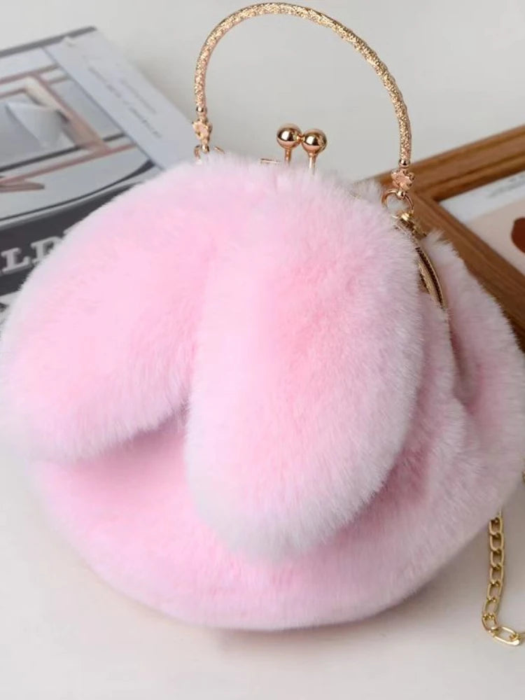 Foufurieux Women Plush Mini Shoulder Bag Female Messenger Bags Purses