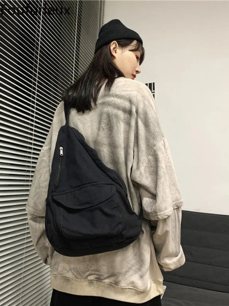 Foufurieux Women Shoulder Messenger Bag Canvas Crossbody Female Bag