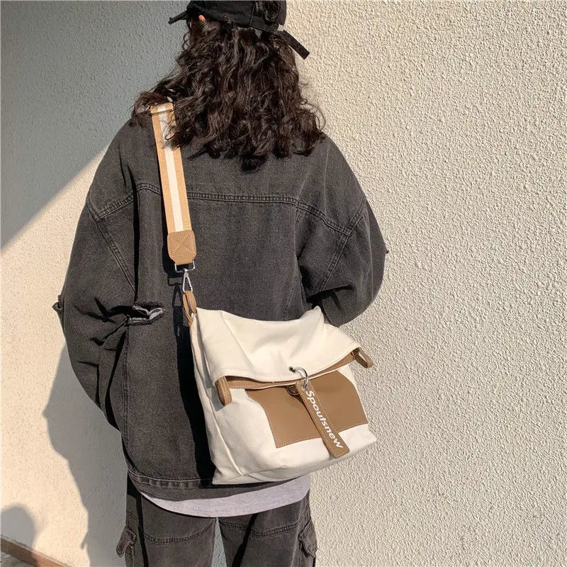 Foufurieux Canvas Tote Bag Women Large Capacity Shopper Bag Female Shoulder Bags
