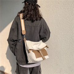 Foufurieux Canvas Tote Bag Women Large Capacity Shopper Bag Female Shoulder Bags