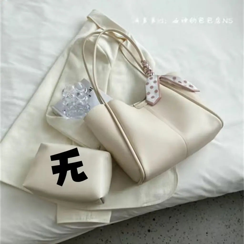 Foufurieux Famous Ribbon PU Leather Women Handbag Sweet One Shoulder Bag