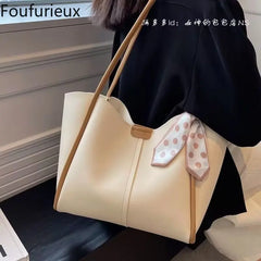 Foufurieux Famous Ribbon PU Leather Women Handbag Sweet One Shoulder Bag