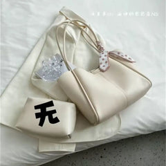 Foufurieux Famous Ribbon PU Leather Women Handbag Sweet One Shoulder Bag