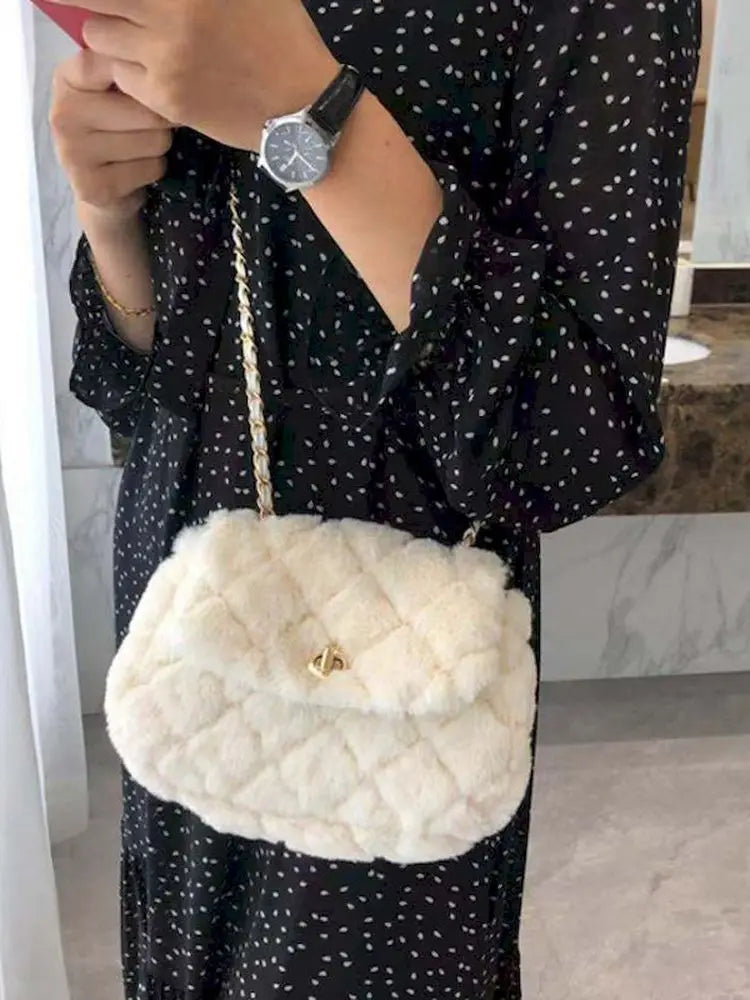 Foufurieux Lamb Wool Bag Women's Crossbody Fanny Pack