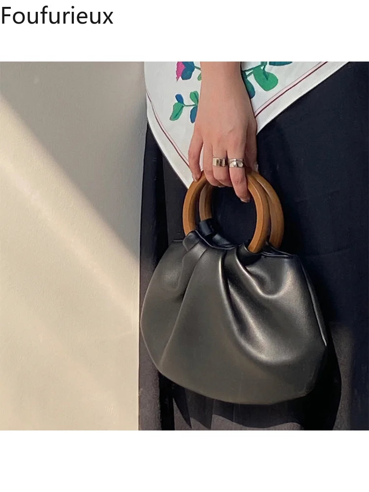 Foufurieux Buckle Shoulder Bag PU Leather Handbags