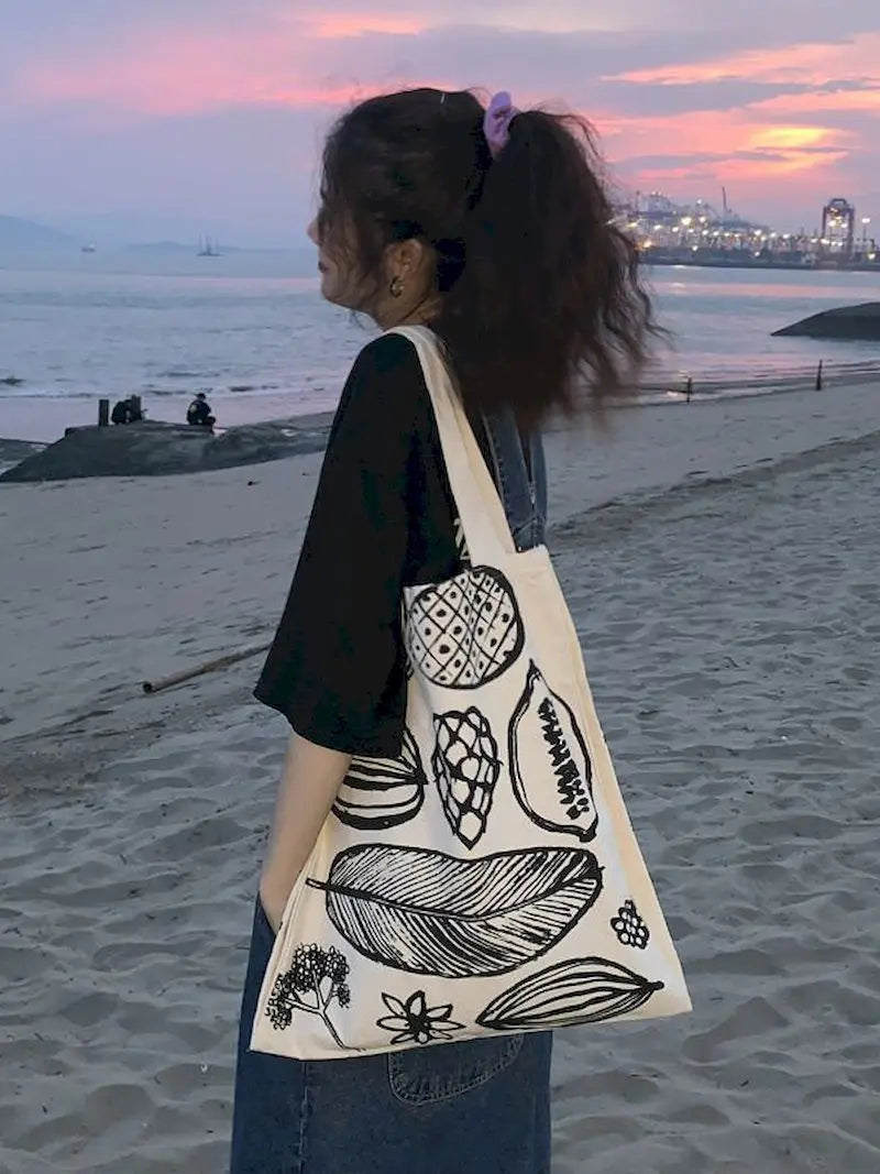 Foufurieux Canvas Bag Women's Shoulder Bag Japan Style Handbag