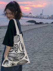 Foufurieux Canvas Bag Women's Shoulder Bag Japan Style Handbag