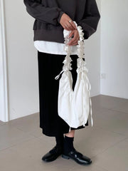 Foufurieux Fold Lace Shoulder Bag Canvas Women Bags Cross Body Harajuku