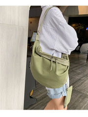 Foufurieux Canvas Shoulder Bag Women Large Capacity Crossbody Messenger Handbag