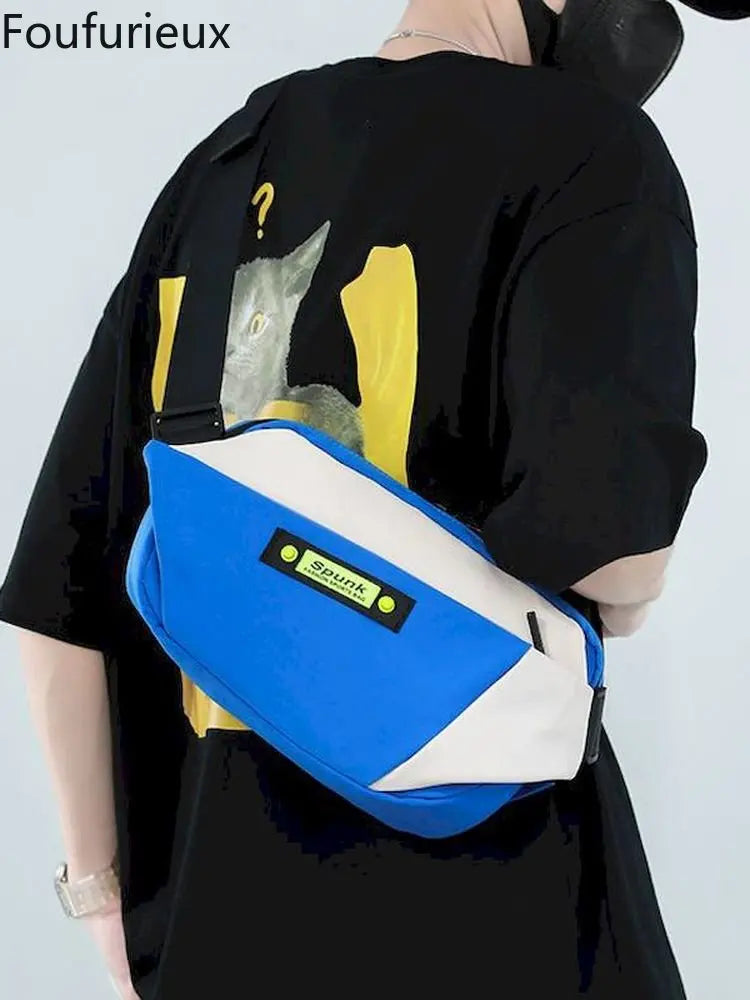 Foufurieux Chest Bag Men Functional Satchel Messenger Bag