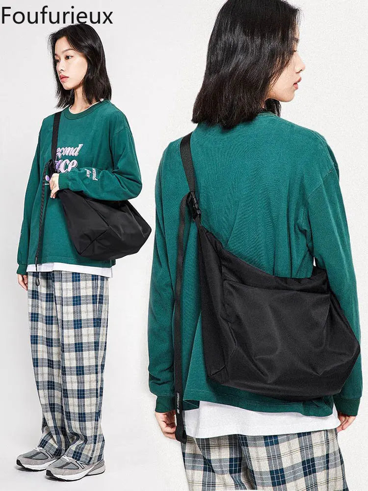 Foufurieux Crossbody Bag Backpack Casual Versatile Nylon Shoulder Bag