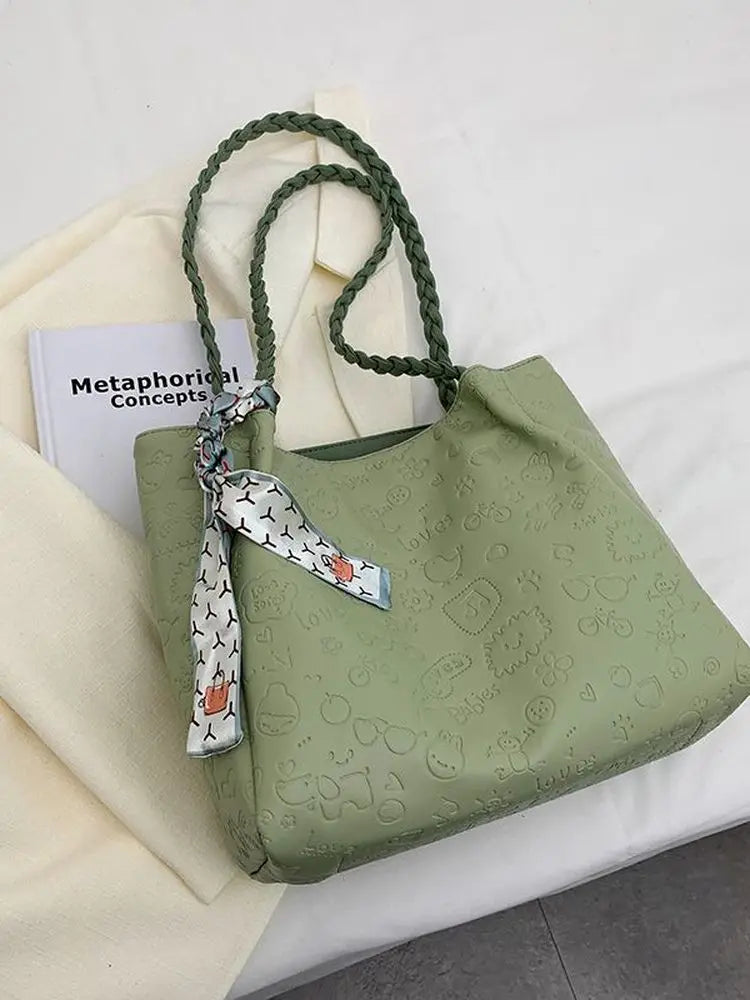 Foufurieux Summer Shoulder Bag Student Tote Bag Minimalist Printing