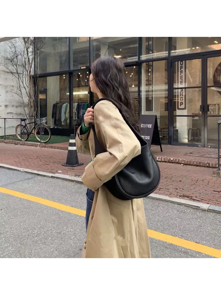 Foufurieux Leather Saddle Bags Women Shoulder Messenger Crossbody Bag