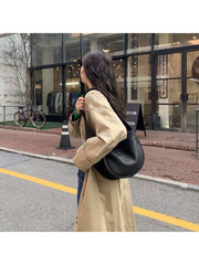 Foufurieux Leather Saddle Bags Women Shoulder Messenger Crossbody Bag