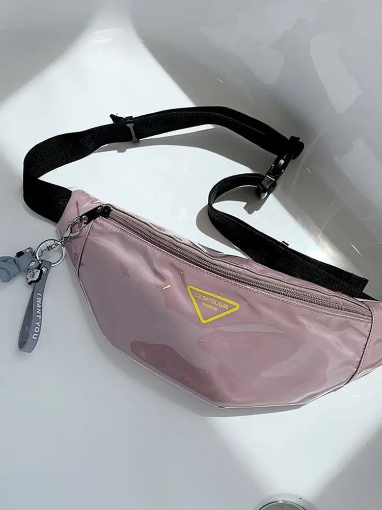 Foufurieux Women Waist Pack Clear Jelly Chest Bag Waterproof Outdoor Purse
