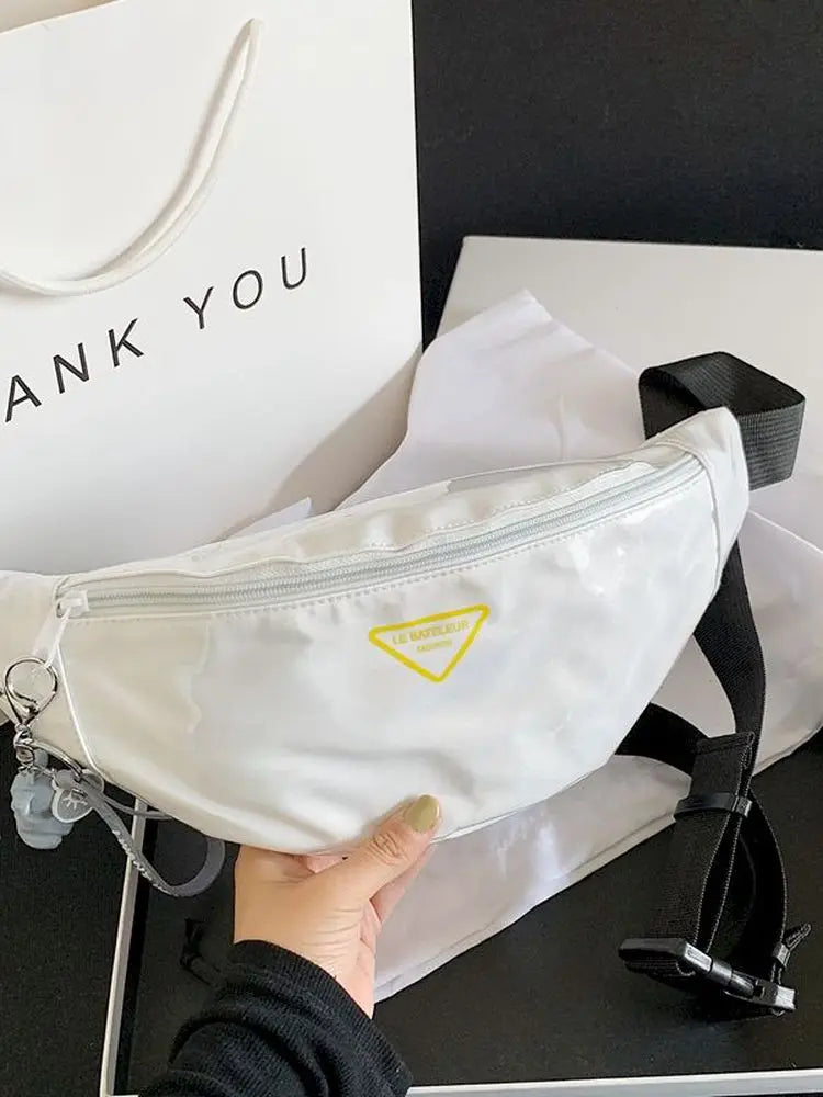 Foufurieux Women Waist Pack Clear Jelly Chest Bag Waterproof Outdoor Purse