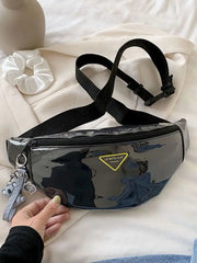 Foufurieux Women Waist Pack Clear Jelly Chest Bag Waterproof Outdoor Purse