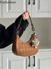 Faux Suede Handbags Women Autumn Winter Shoulder Bags