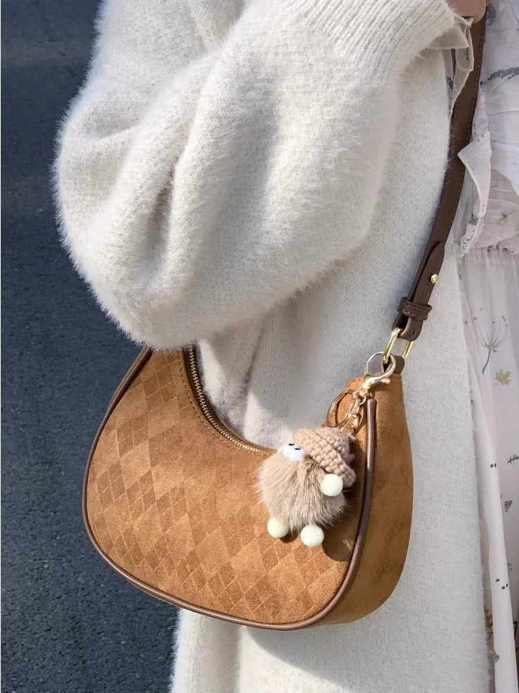 Faux Suede Handbags Women Autumn Winter Shoulder Bags