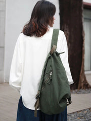 Foufurieux Japanese Canvas Backpack Large Capacity Schoolbag