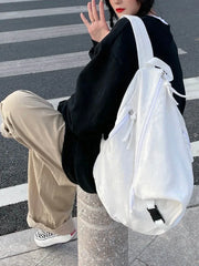 Foufurieux Japanese Canvas Backpack Large Capacity Schoolbag