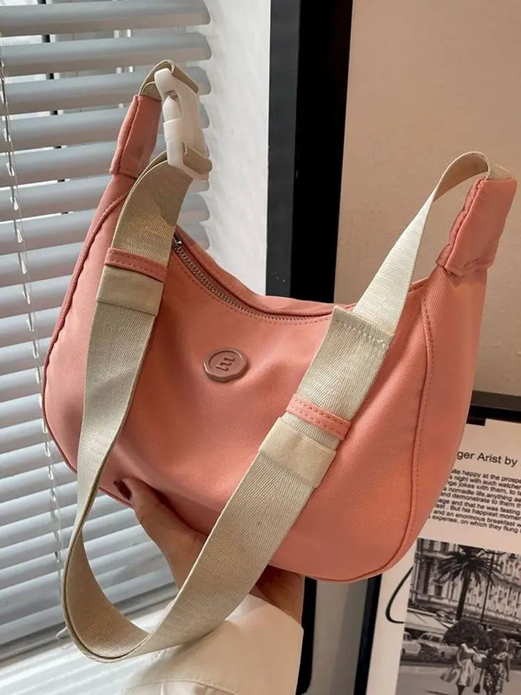 Foufurieux Pink Canvas Shoulder Bag for Woman