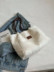 Foufurieux Large Tote Bag Women Faux Fur Big Shopper Winter Shoulder Side Bag