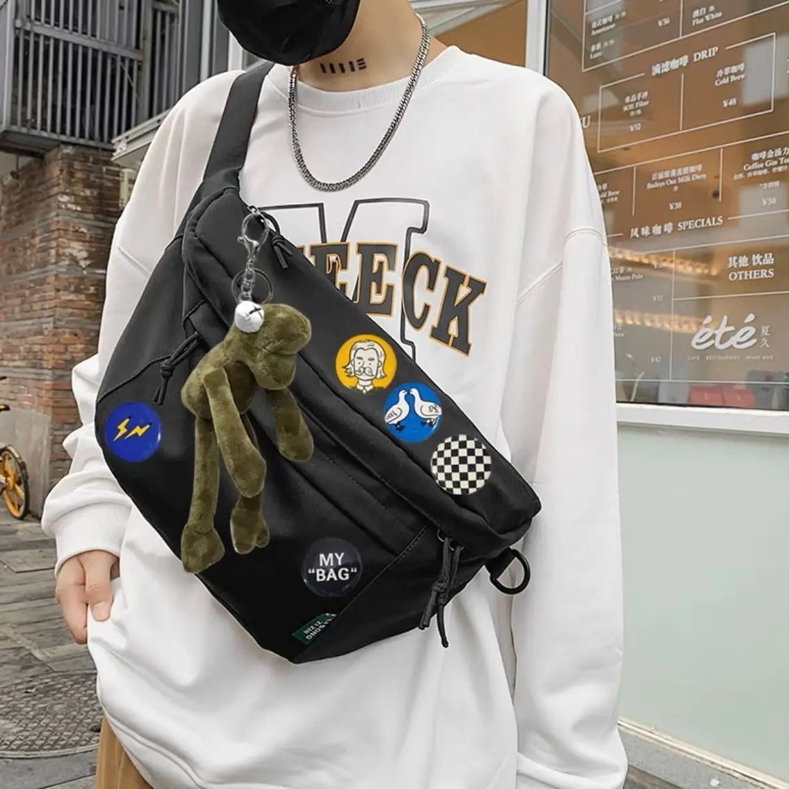 Foufurieux Multifunctional Oversized Fanny Pack Waterproof Oxford Chest Bag