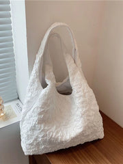 Versatile Fold Canvas Shopping Bag One Shoulder Schoolbag WOMEN