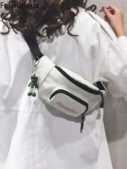 Foufurieux One Shoulder Cross Body Chest Bag Zipper Packs Belt Handbags