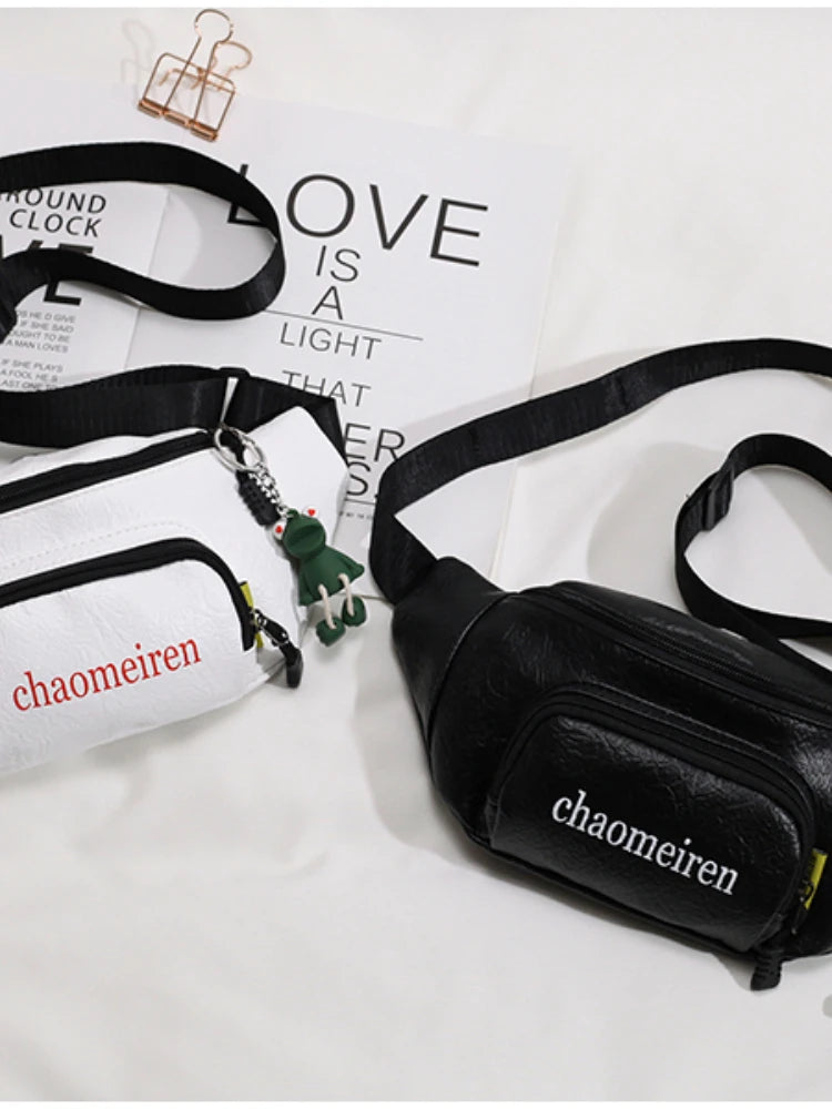 Foufurieux One Shoulder Cross Body Chest Bag Zipper Packs Belt Handbags