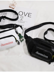 Foufurieux One Shoulder Cross Body Chest Bag Zipper Packs Belt Handbags