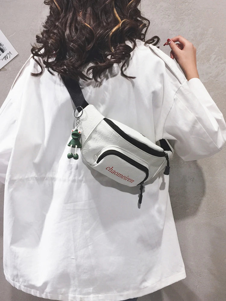 Foufurieux One Shoulder Cross Body Chest Bag Zipper Packs Belt Handbags