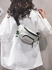 Foufurieux One Shoulder Cross Body Chest Bag Zipper Packs Belt Handbags