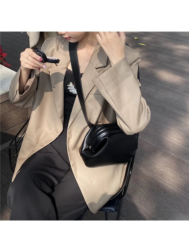 Foufurieux PU Leather Pleated Shoulder Bag for Women