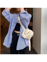 Foufurieux PU Leather Pleated Shoulder Bag for Women
