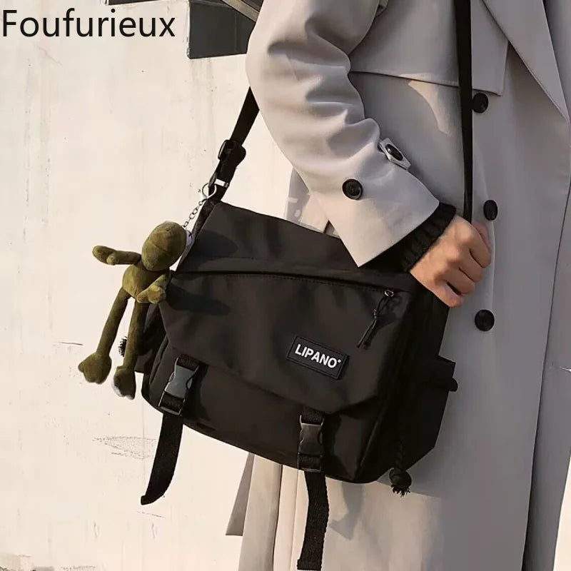 Foufurieux Panelled Shoulder Bag Women Crossbody Bag Nylon School Bag