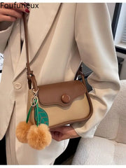 Foufurieux Solid PU Leather Women Handbag - Small Shoulder Bag
