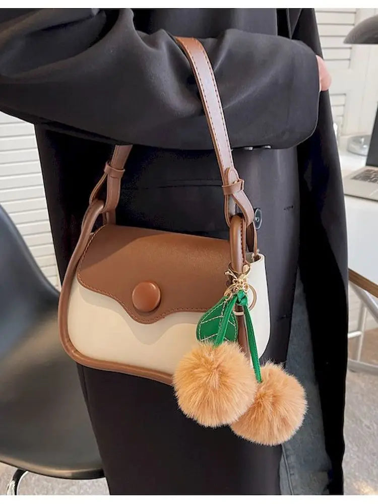 Foufurieux Solid PU Leather Women Handbag - Small Shoulder Bag