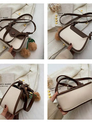 Foufurieux Solid PU Leather Women Handbag - Small Shoulder Bag