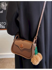 Foufurieux Solid PU Leather Women Handbag - Small Shoulder Bag
