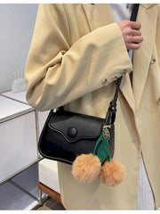 Foufurieux Solid PU Leather Women Handbag - Small Shoulder Bag