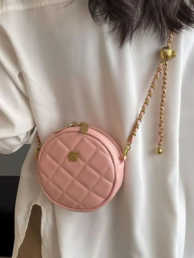 Women's Circular Bag Soft Leather Shoulder Crossbody Bag