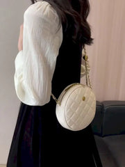 Women's Circular Bag Soft Leather Shoulder Crossbody Bag