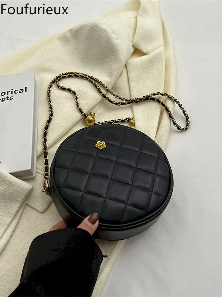 Women's Circular Bag Soft Leather Shoulder Crossbody Bag