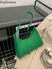 Foufurieux Women Bag Retro PU Leather Shoulder Bags Zipper Handbags